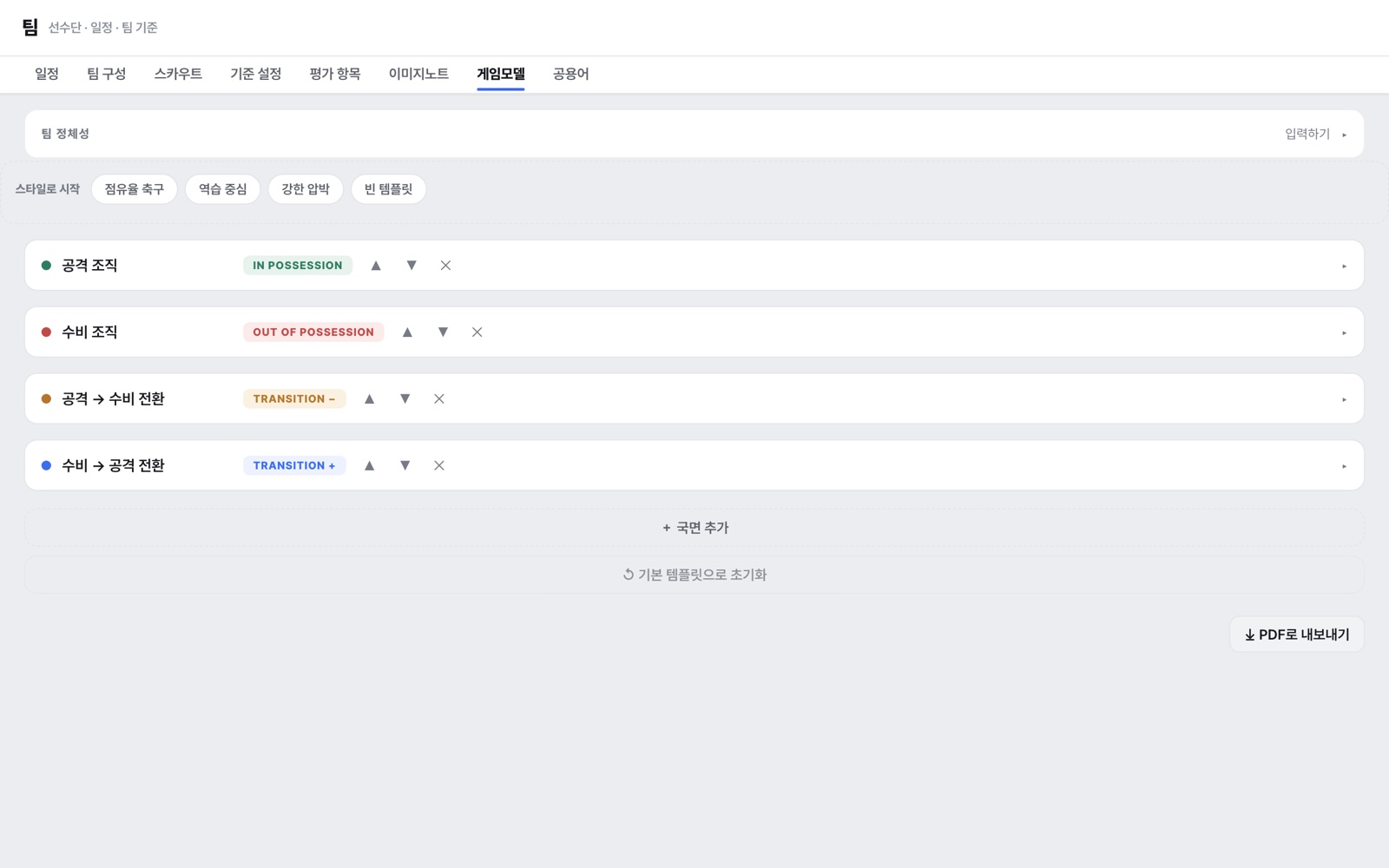 게임모델 — 4국면 카드
